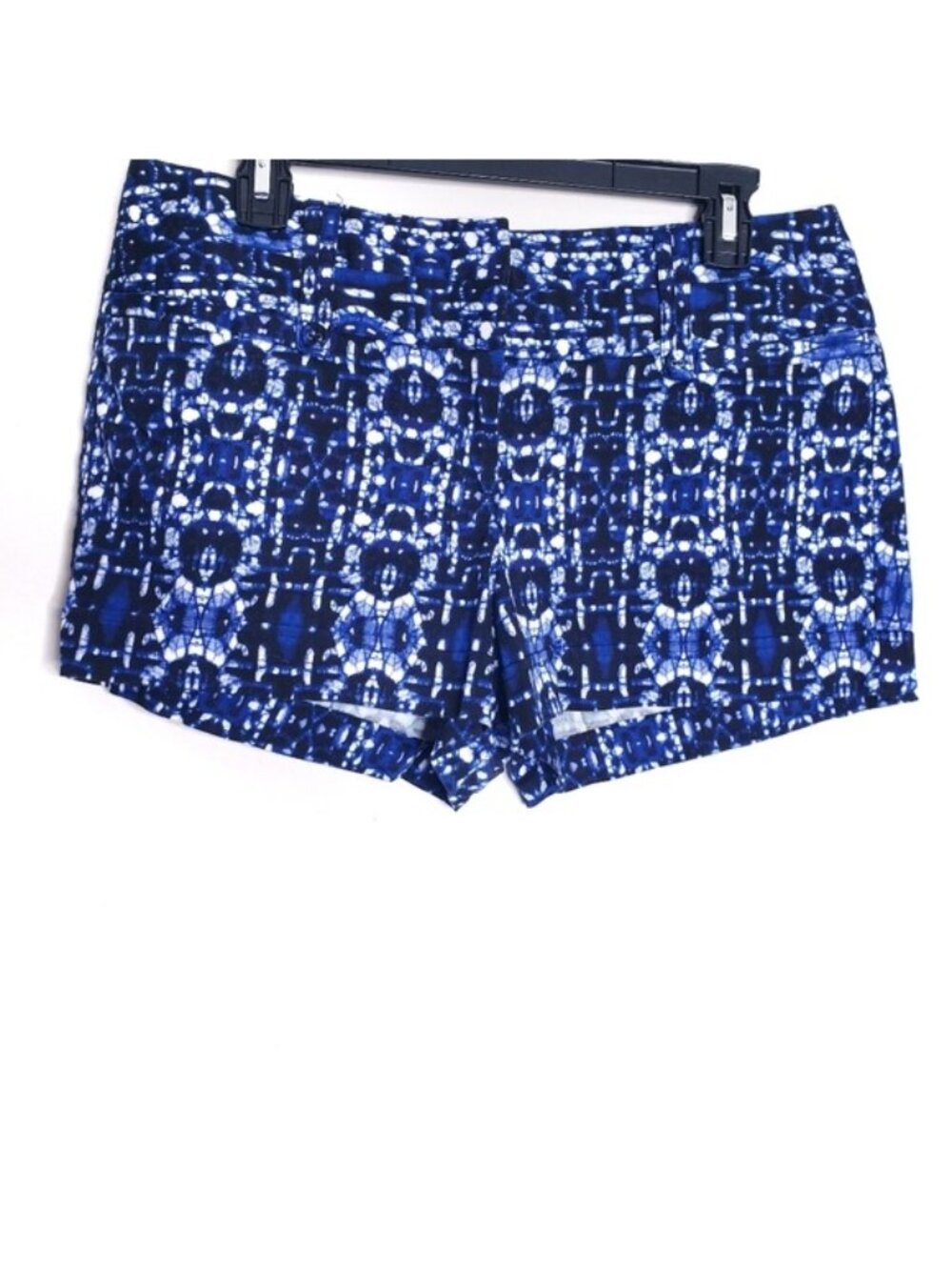 Maurices Blue & White Cuffed Hem Casual Flat Front Shorts Women' Size 9/10